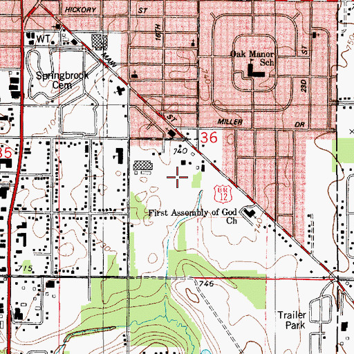 Topographic Map of Niles Police Department, MI
