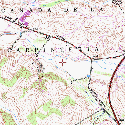 Topographic Map of Caada de la Carpenteria, CA