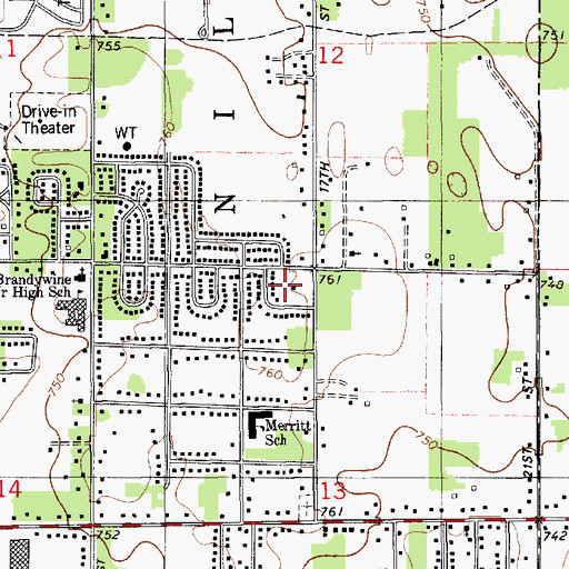 Topographic Map of Fulkerson Park, MI