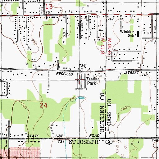 Topographic Map of Ontario Place Mobile Home Park, MI