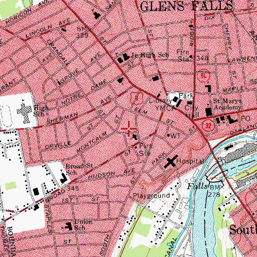 Topographic Map of Saint Alphonsus Convent (historical), NY