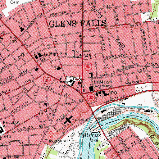 Topographic Map of Crandall Park, NY