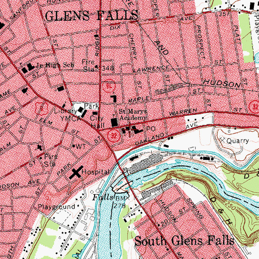 Topographic Map of Saint Mary's Catholic Church, NY