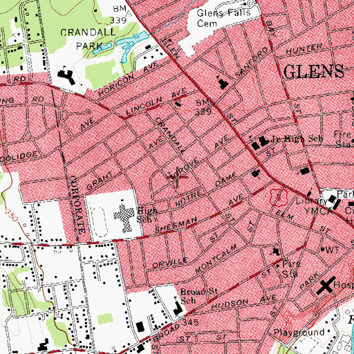 Topographic Map of First Wesleyan Methodist Church, NY
