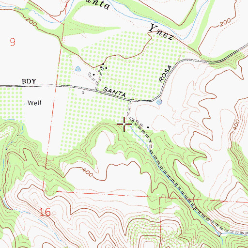 Topographic Map of Caada de la Vina, CA