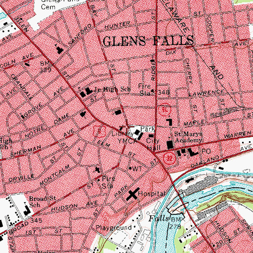 Topographic Map of Episcopal Church of the Messiah, NY
