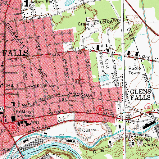 Topographic Map of Abraham Wing Public School, NY