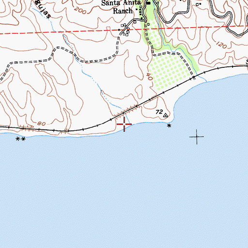 Topographic Map of Caada de las Agujas, CA