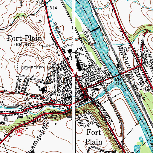 Topographic Map of First Reformed Church, NY