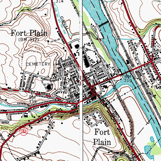 Topographic Map of First Methodist Church, NY