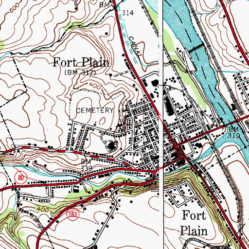 Topographic Map of Saint James Roman Catholic Church, NY