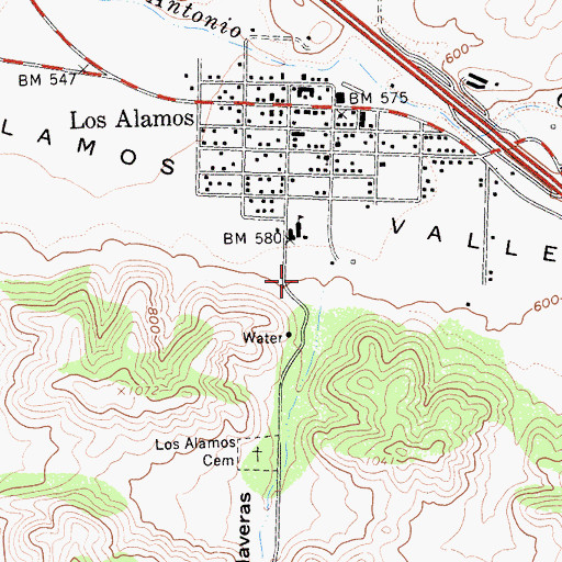 Topographic Map of Caada De Las Calaveras, CA