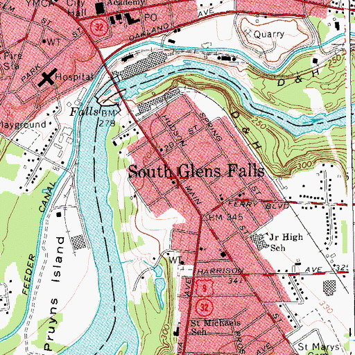 Topographic Map of First Baptist Church, NY