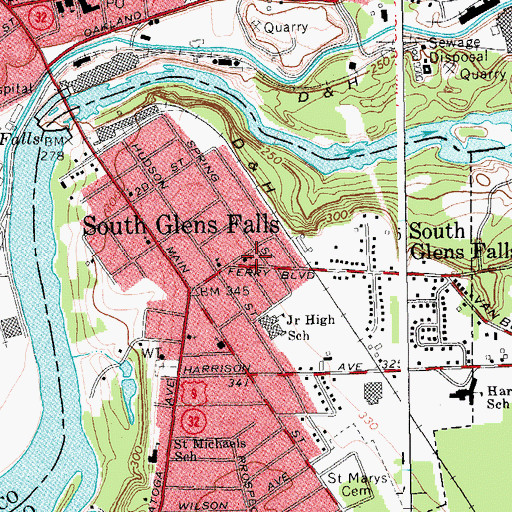 Topographic Map of Union School Number 2 (historical), NY