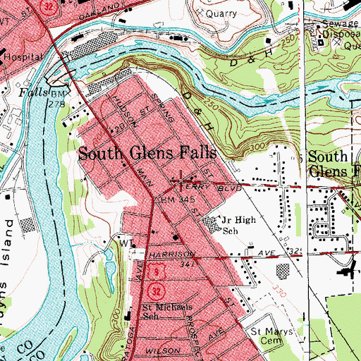Topographic Map of Town of Moreau Office Building, NY