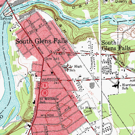 Topographic Map of Oliver W Winch Middle School, NY