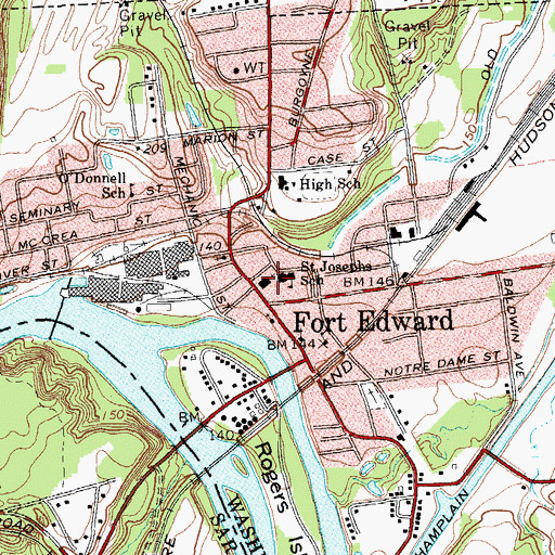 Topographic Map of Saint Joseph's Roman Catholic Church, NY