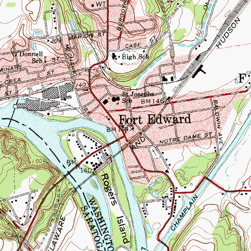 Topographic Map of Saint James Episcopal Church, NY