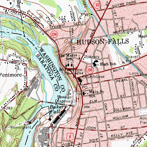 Topographic Map of First Presbyterian Church, NY