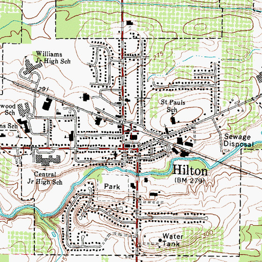 Topographic Map of Hilton Baptist Church, NY