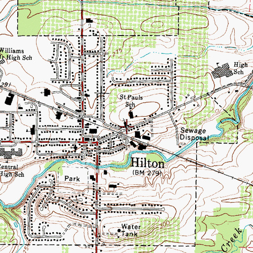 Topographic Map of Saint Paul's Evangelical Lutheran Church, NY