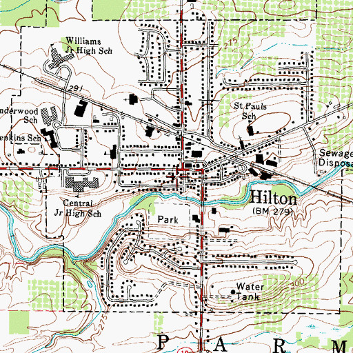 Topographic Map of Hilton Methodist Church, NY
