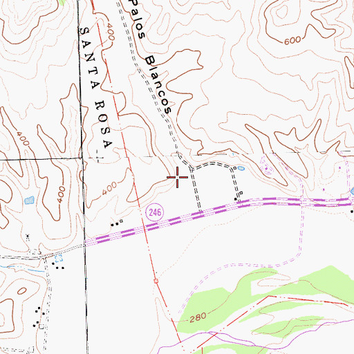 Topographic Map of Caada De Los Palos Blancos, CA