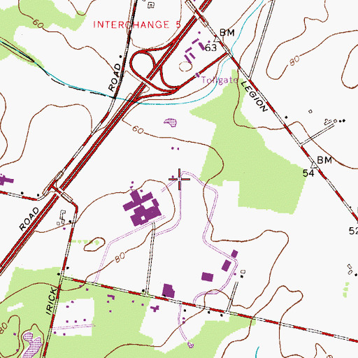 Topographic Map of Burlington County Emergency Services Training Center, NJ