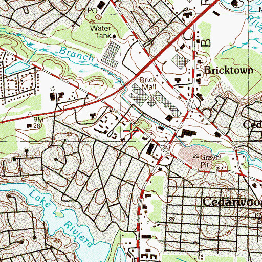 Topographic Map of Brick Township Fire Department Breton Woods Fire Company Station 21 - 1, NJ