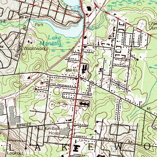 Topographic Map of Lakewood Township Fire Department Station 67, NJ