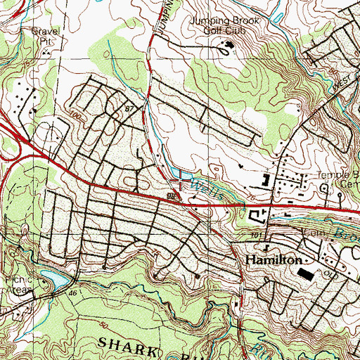 Topographic Map of Neptune Fire Department Station 34 - 1 Hamilton Fire Company, NJ