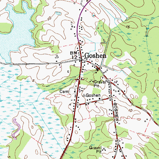 Topographic Map of Goshen Volunteer Fire Company, NJ