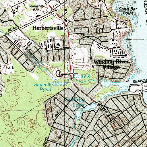 Topographic Map of Brick Township Bureau of Fire Safety, NJ