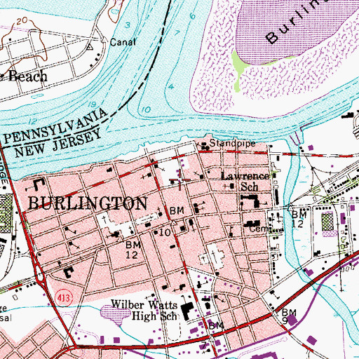 Topographic Map of Endeavor Fire Company, NJ