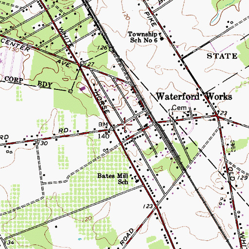 Topographic Map of Winslow Township Fire District Station 8 Waterford, NJ