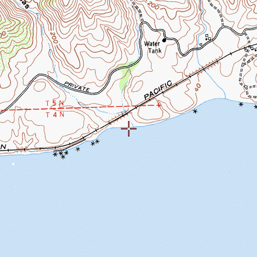 Topographic Map of Caada del Agua, CA