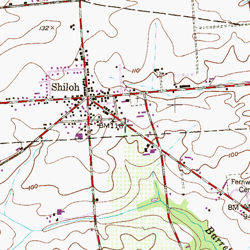 Topographic Map of Shiloh Fire and Rescue, NJ