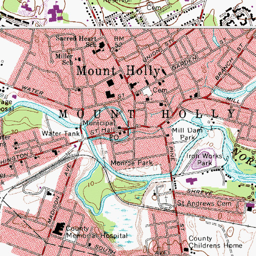Topographic Map of Union Fire Company Number 2, NJ
