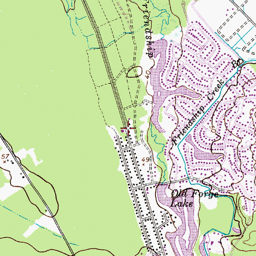 Topographic Map of Hampton Lakes Fire Company, NJ