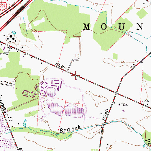 Topographic Map of Mount Laurel Fire Department Headquarters and Administration, NJ