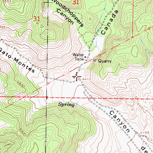 Topographic Map of Caada del Agua Escondida, CA