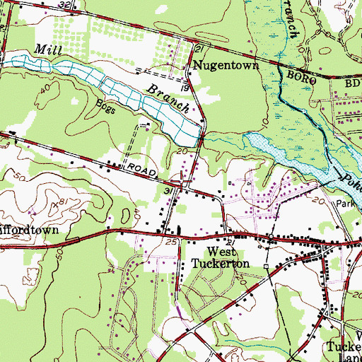 Topographic Map of Bureau of Fire Safety, NJ