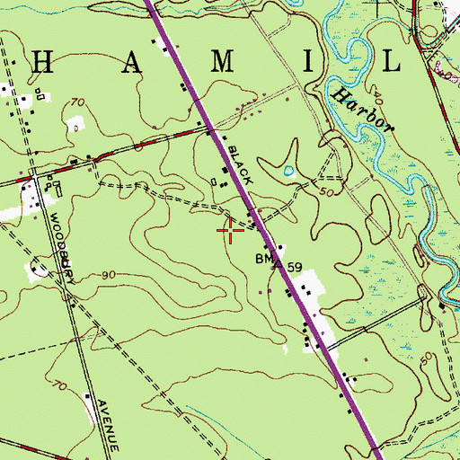 Topographic Map of Weymouth Volunteer Fire Company, NJ