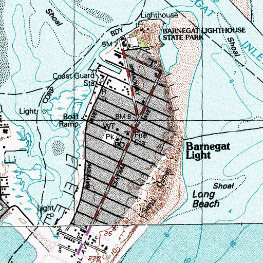 Topographic Map of Barnegat Light Volunteer Fire Company Station 13, NJ