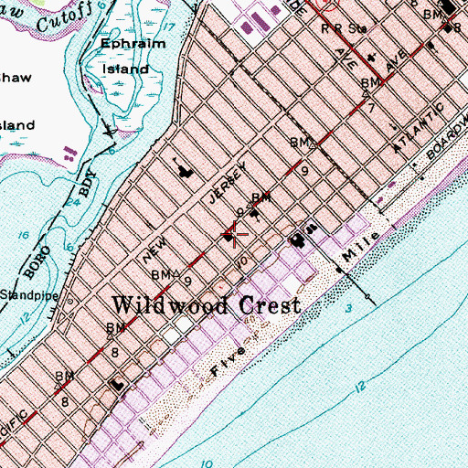 Topographic Map of Bureau of Fire Inspection, NJ