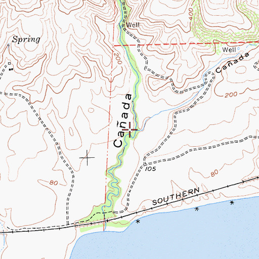 Topographic Map of Caada Del Cementerio, CA