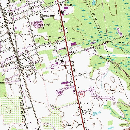Topographic Map of Gloucester County Fire Marshal's Office, NJ