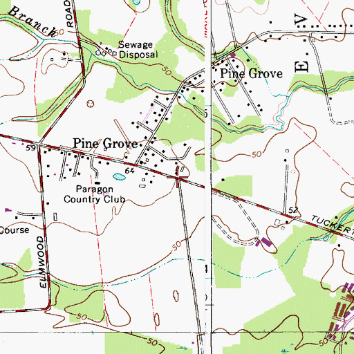 Topographic Map of Evesham Township Fire Administration, NJ