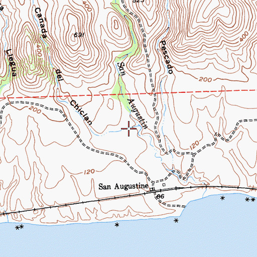 Topographic Map of Caada Del Chiclan, CA