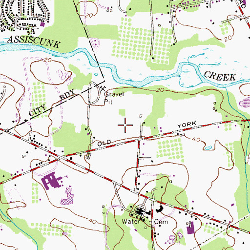 Topographic Map of Township of Burlington Fire Department Fire Marshal, NJ